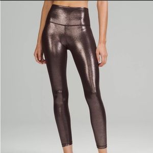 Lululemon Align Leggings 25” Shine Radiate Foil Print French Press